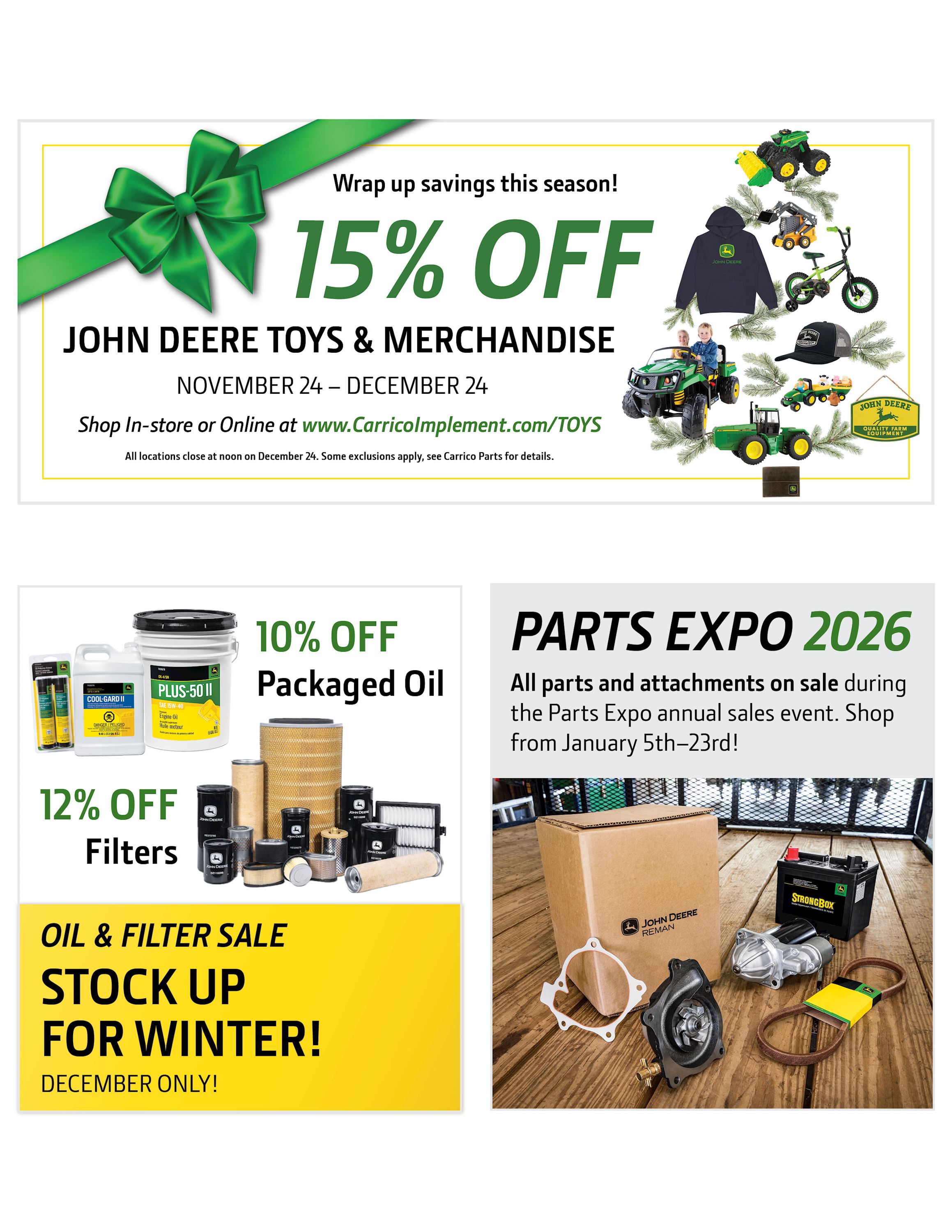 John Deere Winter Parts Sale Carrico Implement