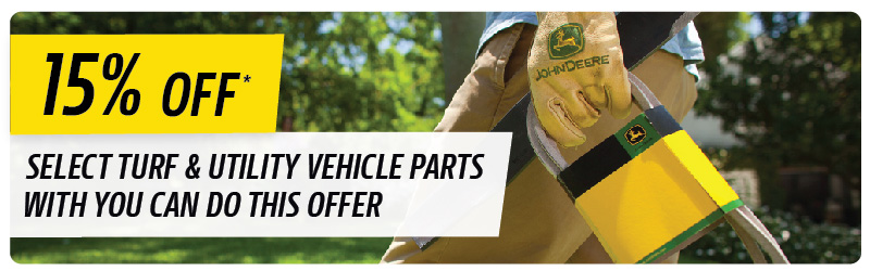 15% Off Select John Deere Turf & Utility Vehicle Parts