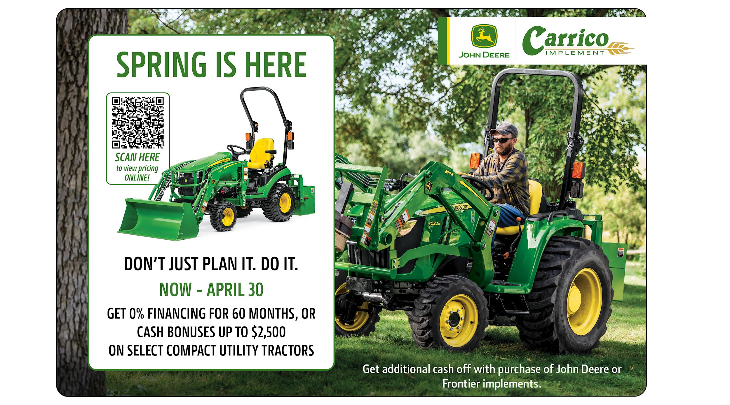 Up to $2500 Off Select John Deere Compact Tractors