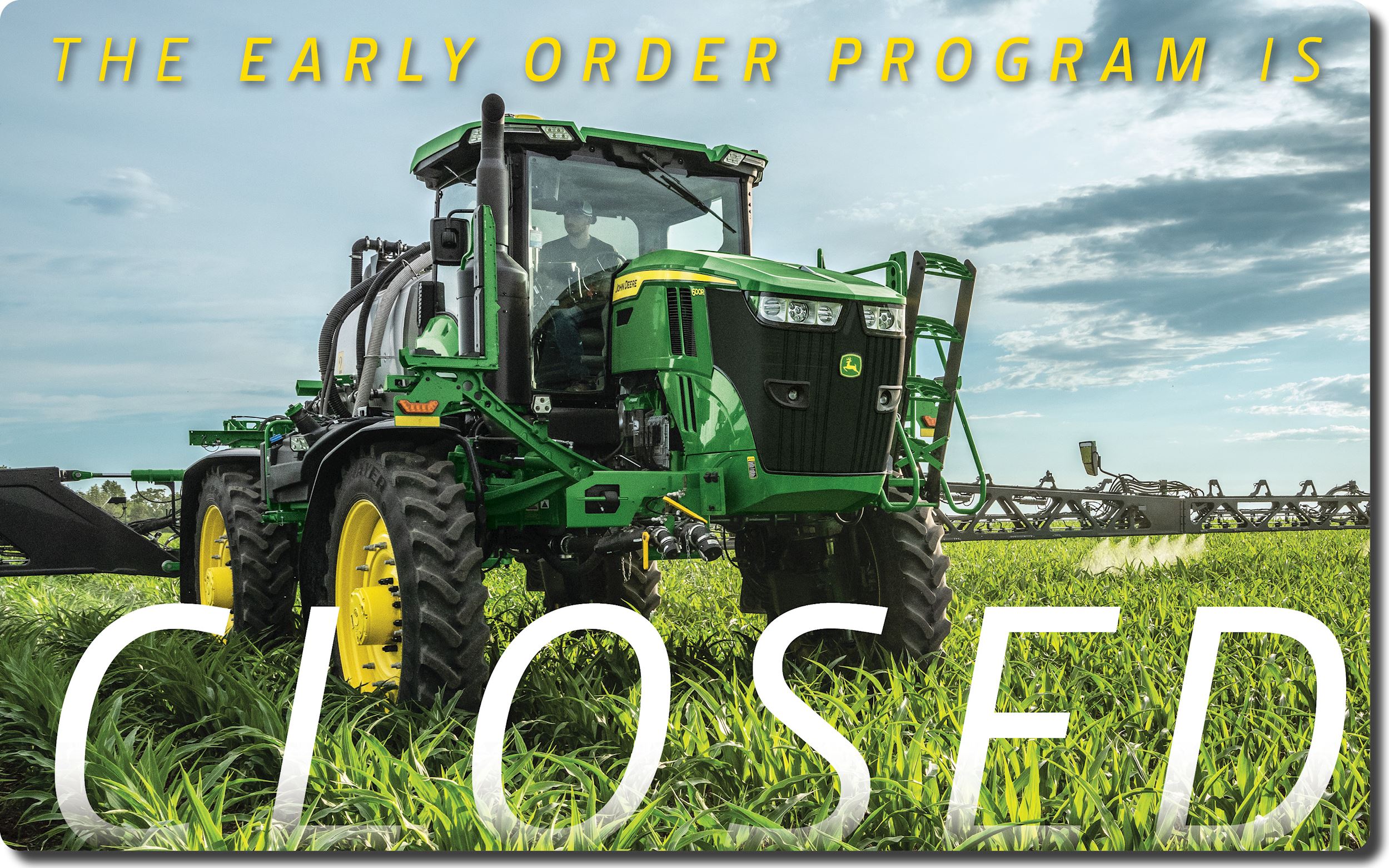 John Deere Financial Sprayer Early Order Program