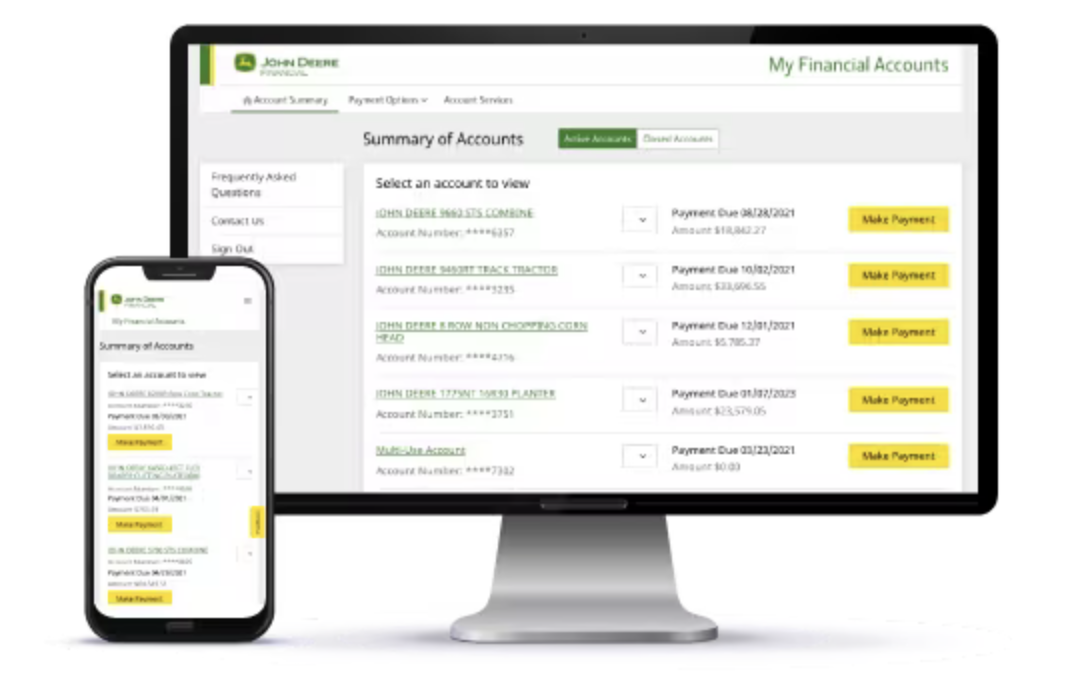 John Deere Financial desktop and mobile app
